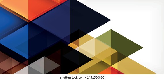 Colorful repeating triangles modern geometric in contemporary style on white background. Abstract geometric shape. Modern stylish texture. Vector abstract graphic design.