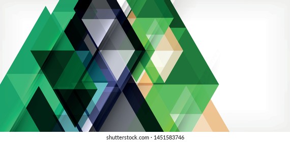 Colorful repeating triangles modern geometric in contemporary style on white background. Abstract geometric shape. Modern stylish texture. Vector abstract graphic design.