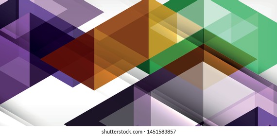 Colorful repeating triangles modern geometric in contemporary style on white background. Abstract geometric shape. Modern stylish texture. Vector abstract graphic design.
