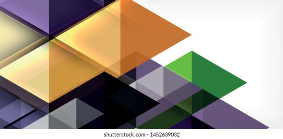 Colorful repeating triangles modern geometric in contemporary style on white background. Abstract geometric shape. Modern stylish texture. Vector abstract graphic design.