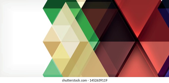 Colorful repeating triangles modern geometric in contemporary style on white background. Abstract geometric shape. Modern stylish texture. Vector abstract graphic design.