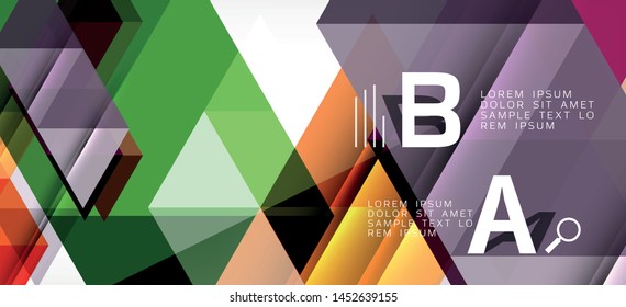 Colorful repeating triangles modern geometric in contemporary style on white background. Abstract geometric shape. Modern stylish texture. Vector abstract graphic design.