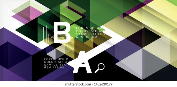 Colorful repeating triangles modern geometric in contemporary style on white background. Abstract geometric shape. Modern stylish texture. Vector abstract graphic design.