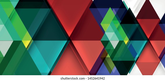 Colorful repeating triangles modern geometric in contemporary style on white background. Abstract geometric shape. Modern stylish texture. Vector abstract graphic design.