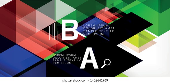 Colorful repeating triangles modern geometric in contemporary style on white background. Abstract geometric shape. Modern stylish texture. Vector abstract graphic design.