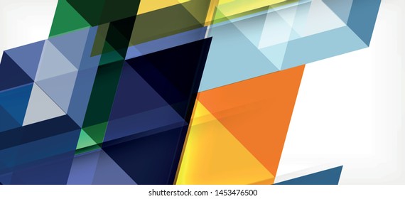 Colorful repeating triangles modern geometric in contemporary style on white background. Abstract geometric shape. Modern stylish texture. Vector abstract graphic design.