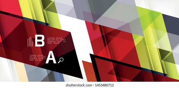 Colorful repeating triangles modern geometric in contemporary style on white background. Abstract geometric shape. Modern stylish texture. Vector abstract graphic design.