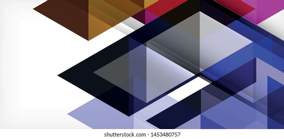 Colorful repeating triangles modern geometric in contemporary style on white background. Abstract geometric shape. Modern stylish texture. Vector abstract graphic design.