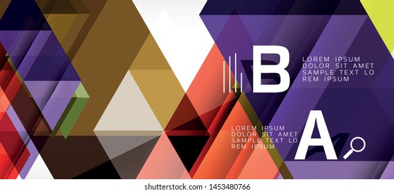 Colorful repeating triangles modern geometric in contemporary style on white background. Abstract geometric shape. Modern stylish texture. Vector abstract graphic design.