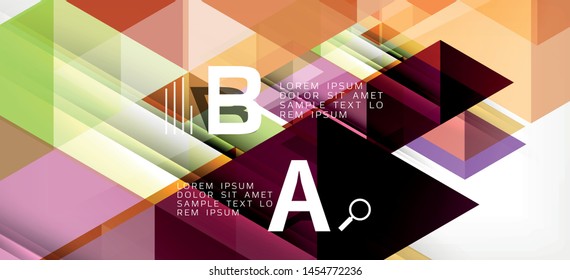 Colorful repeating triangles modern geometric in contemporary style on white background. Abstract geometric shape. Modern stylish texture. Vector abstract graphic design.