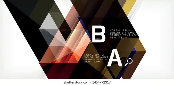 Colorful repeating triangles modern geometric in contemporary style on white background. Abstract geometric shape. Modern stylish texture. Vector abstract graphic design.