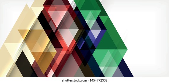 Colorful repeating triangles modern geometric in contemporary style on white background. Abstract geometric shape. Modern stylish texture. Vector abstract graphic design.