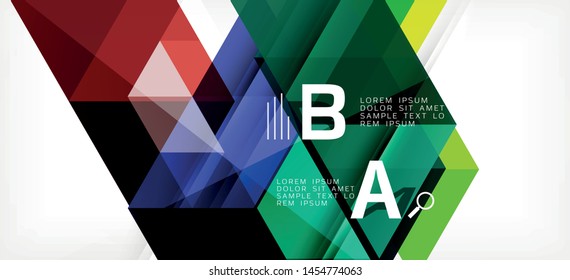 Triángulos repetitivos coloridos geométricos modernos de estilo contemporáneo sobre fondo blanco. Forma geométrica abstracta. Textura moderna y elegante. Diseño gráfico abstracto vectorial.