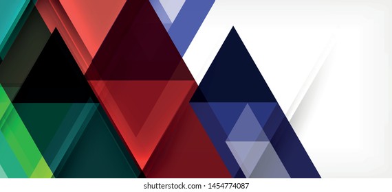 Farbige, sich wiederholende Dreiecke, moderne Geometrie im zeitgenössischen Stil auf weißem Hintergrund. Abstrakte geometrische Form. Moderne, stilvolle Textur. Abstraktes Vektorgrafik-Design.