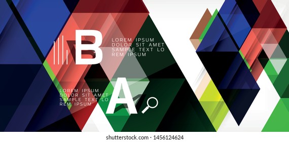 Colorful repeating triangles modern geometric in contemporary style on white background. Abstract geometric shape. Modern stylish texture. Vector abstract graphic design.