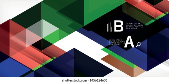 Colorful repeating triangles modern geometric in contemporary style on white background. Abstract geometric shape. Modern stylish texture. Vector abstract graphic design.