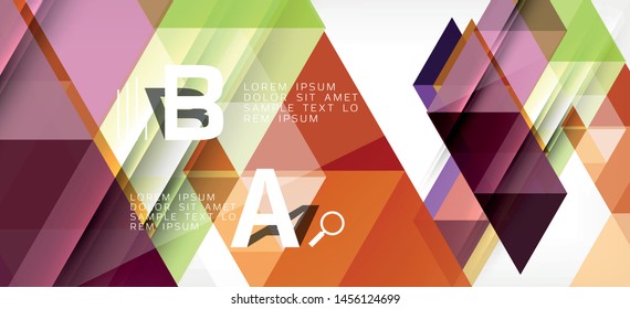 Colorful repeating triangles modern geometric in contemporary style on white background. Abstract geometric shape. Modern stylish texture. Vector abstract graphic design.