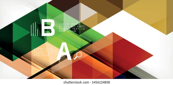 Colorful repeating triangles modern geometric in contemporary style on white background. Abstract geometric shape. Modern stylish texture. Vector abstract graphic design.