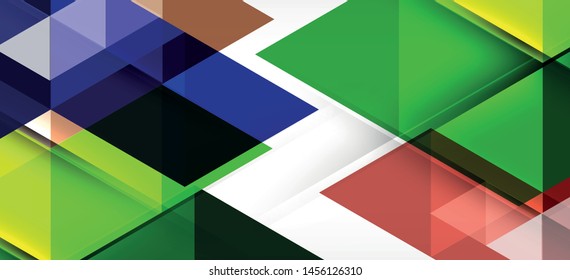 Colorful repeating triangles modern geometric in contemporary style on white background. Abstract geometric shape. Modern stylish texture. Vector abstract graphic design.