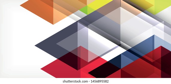 Colorful repeating triangles modern geometric in contemporary style on white background. Abstract geometric shape. Modern stylish texture. Vector abstract graphic design.