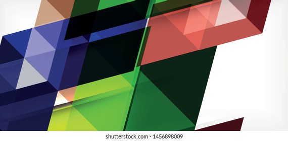Colorful repeating triangles modern geometric in contemporary style on white background. Abstract geometric shape. Modern stylish texture. Vector abstract graphic design.