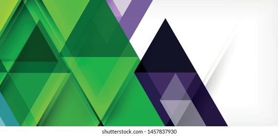 Colorful repeating triangles modern geometric in contemporary style on white background. Abstract geometric shape. Modern stylish texture. Vector abstract graphic design.
