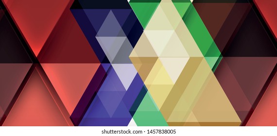 Colorful repeating triangles modern geometric in contemporary style on white background. Abstract geometric shape. Modern stylish texture. Vector abstract graphic design.