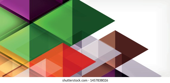 Colorful repeating triangles modern geometric in contemporary style on white background. Abstract geometric shape. Modern stylish texture. Vector abstract graphic design.