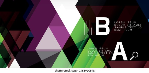 Colorful repeating triangles modern geometric in contemporary style on white background. Abstract geometric shape. Modern stylish texture. Vector abstract graphic design.