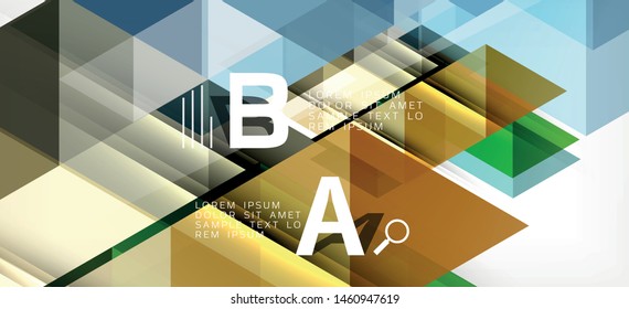 Colorful repeating triangles modern geometric in contemporary style on white background. Abstract geometric shape. Modern stylish texture. Vector abstract graphic design.