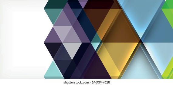 Colorful repeating triangles modern geometric in contemporary style on white background. Abstract geometric shape. Modern stylish texture. Vector abstract graphic design.