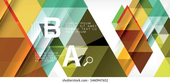 Farbige, sich wiederholende Dreiecke, moderne Geometrie im zeitgenössischen Stil auf weißem Hintergrund. Abstrakte geometrische Form. Moderne, stilvolle Textur. Abstraktes Vektorgrafik-Design.