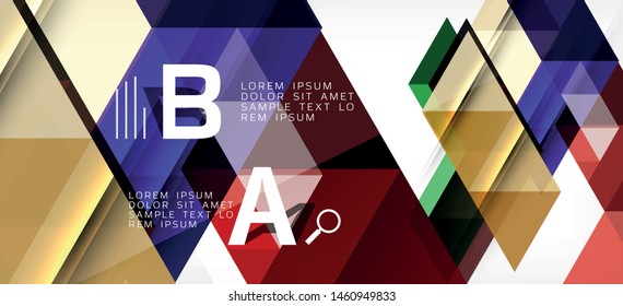 Colorful repeating triangles modern geometric in contemporary style on white background. Abstract geometric shape. Modern stylish texture. Vector abstract graphic design.