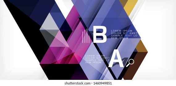 Colorful repeating triangles modern geometric in contemporary style on white background. Abstract geometric shape. Modern stylish texture. Vector abstract graphic design.