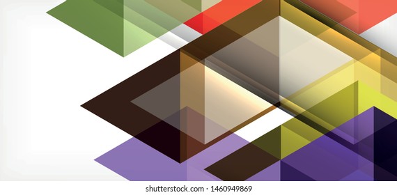 Colorful repeating triangles modern geometric in contemporary style on white background. Abstract geometric shape. Modern stylish texture. Vector abstract graphic design.