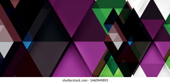 Colorful repeating triangles modern geometric in contemporary style on white background. Abstract geometric shape. Modern stylish texture. Vector abstract graphic design.