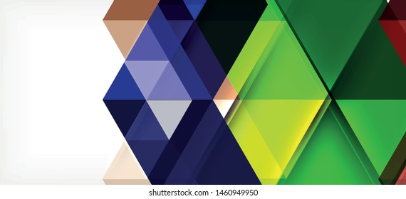 Farbige, sich wiederholende Dreiecke, moderne Geometrie im zeitgenössischen Stil auf weißem Hintergrund. Abstrakte geometrische Form. Moderne, stilvolle Textur. Abstraktes Vektorgrafik-Design.