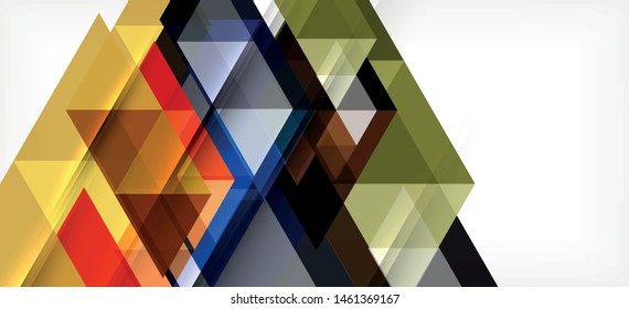 Triángulos repetitivos coloridos geométricos modernos de estilo contemporáneo sobre fondo blanco. Forma geométrica abstracta. Textura moderna y elegante. Diseño gráfico abstracto vectorial.