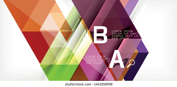 Triángulos repetitivos coloridos geométricos modernos de estilo contemporáneo sobre fondo blanco. Forma geométrica abstracta. Textura moderna y elegante. Diseño gráfico abstracto vectorial.