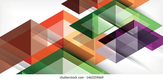 Colorful repeating triangles modern geometric in contemporary style on white background. Abstract geometric shape. Modern stylish texture. Vector abstract graphic design.