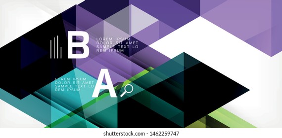 Colorful repeating triangles modern geometric in contemporary style on white background. Abstract geometric shape. Modern stylish texture. Vector abstract graphic design.