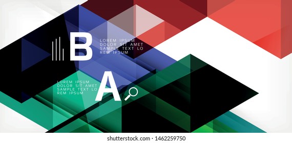 Triángulos repetitivos coloridos geométricos modernos de estilo contemporáneo sobre fondo blanco. Forma geométrica abstracta. Textura moderna y elegante. Diseño gráfico abstracto vectorial.