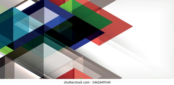 Colorful repeating triangles modern geometric in contemporary style on white background. Abstract geometric shape. Modern stylish texture. Vector abstract graphic design.