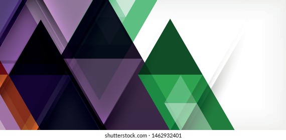 Farbige, sich wiederholende Dreiecke, moderne Geometrie im zeitgenössischen Stil auf weißem Hintergrund. Abstrakte geometrische Form. Moderne, stilvolle Textur. Abstraktes Vektorgrafik-Design.