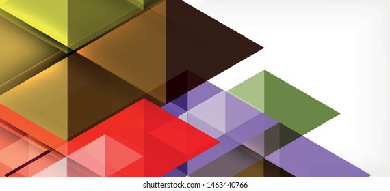 Colorful repeating triangles modern geometric in contemporary style on white background. Abstract geometric shape. Modern stylish texture. Vector abstract graphic design.