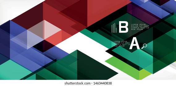 Triángulos repetitivos coloridos geométricos modernos de estilo contemporáneo sobre fondo blanco. Forma geométrica abstracta. Textura moderna y elegante. Diseño gráfico abstracto vectorial.