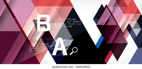 Triángulos repetitivos coloridos geométricos modernos de estilo contemporáneo sobre fondo blanco. Forma geométrica abstracta. Textura moderna y elegante. Diseño gráfico abstracto vectorial.