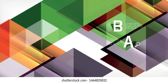 Colorful repeating triangles modern geometric in contemporary style on white background. Abstract geometric shape. Modern stylish texture. Vector abstract graphic design.