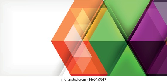 Colorful repeating triangles modern geometric in contemporary style on white background. Abstract geometric shape. Modern stylish texture. Vector abstract graphic design.