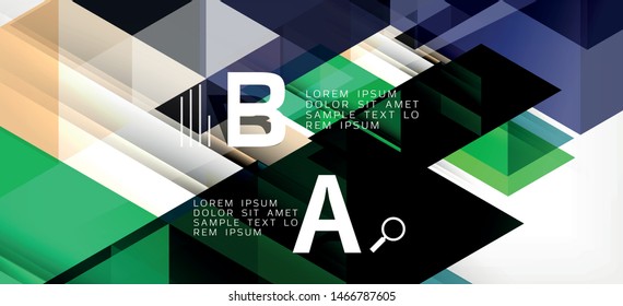 Colorful repeating triangles modern geometric in contemporary style on white background. Abstract geometric shape. Modern stylish texture. Vector abstract graphic design.